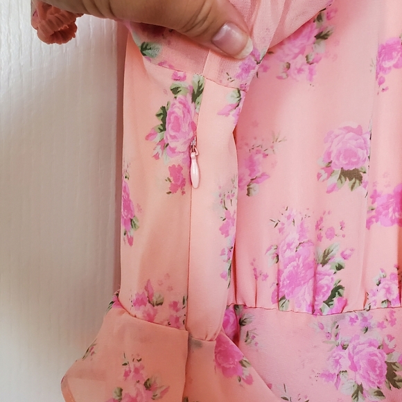 Love Shack Fancy x Target Peach Floral Midi Dress Size 22 W - Picture 6 of 7